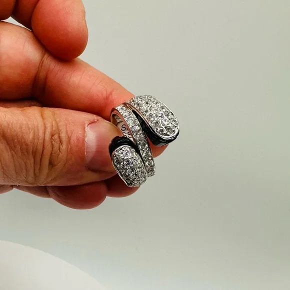 NWT Luxury Black Onyx Cubic Zirconia Bypass Ring - Picture 16 of 17